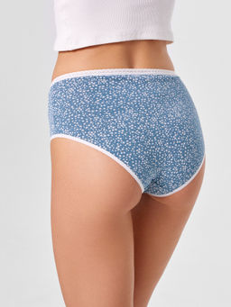 Цена за 2 штуки! Трусы женские макси синие в цветочки цветочки на арктике 412426 - Mark formelle фото 4