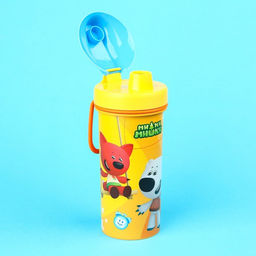 Бутылочка детская «Ми-Ми-Мишки», 400 мл., с петлей, цвет желтый