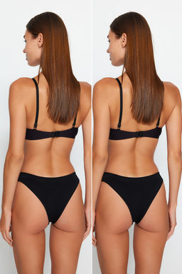 Trendyolmilla Siyah 2li Paket Seamless/Dikissiz Brazilian Orme Kulot THMAW24KU00003 фото 2
