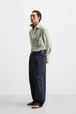 PLEATED WIDE-LEG JEANS - Zara фото 4
