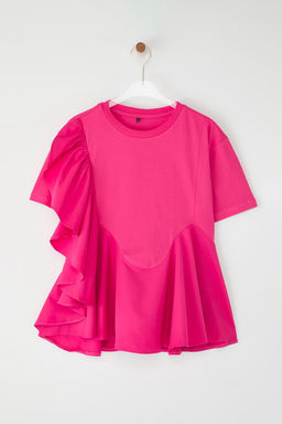 Fusya Poplin F?rf?r Detayl? Regular/Normal Kesim Orme Bluz TWOSS25BZ00008 - Trendyolmilla фото 6