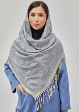 В составе шерсть ! теплый двусторонний палантин - Tantino фото 8