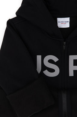 Erkek _ocuk Siyah Basic Kap__onlu Sweatshirt - U.s. polo assn фото 3