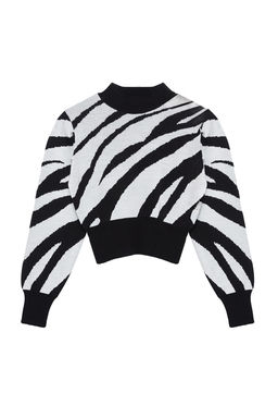 Zumrut Yesili Zebra Desenli Crop Triko Kazak TWOAW21KZ0010 - Trendyolmilla фото 22