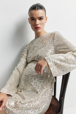 MAMA Vestido de lentejuelas con cinturon de anudar - H&m фото 2