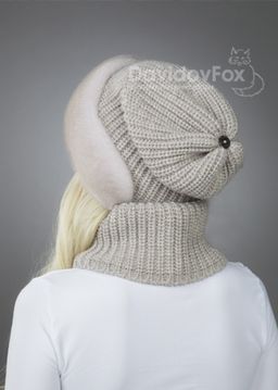 Комплект Ника норка трикотаж колотый лед манишка