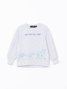 Bisiklet Yaka Bask?l? Erkek Bebek E?ofman Tak?m - Waikiki фото 2