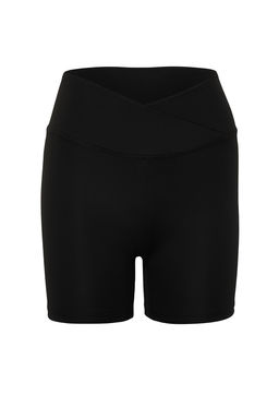 TRENDYOLMILLA Siyah Toparlay?c? Kruvaze Bel Detayl? Orme Spor Sort/K?sa Tayt TWOSS21SR0714  фото 7