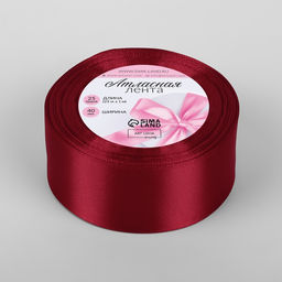 Лента атласная, 40 мм, 23±1 м, красная №33