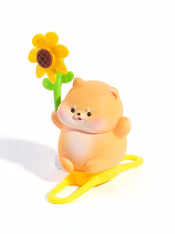 Сувенир PVC "Корги с ветерком-подсолнухом" 5х4х8,5 см