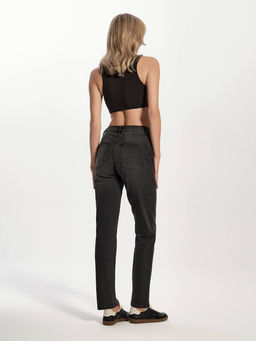 CONTE Чёрные джинсы Basic slim с эффектом потёртостей из eco-friendly денима CON-828 washed black - Conte elegant фото 3