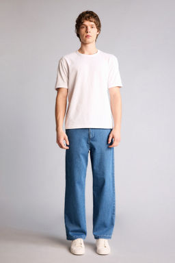 Yumu_ak Dokulu Wide Leg Jean Pantolon