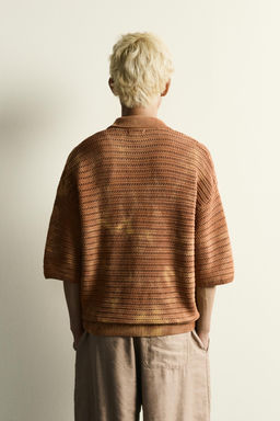 CAMISA PUNTO RELAXED FIT EFECTO LAVADO / Naranja - Zara фото 3