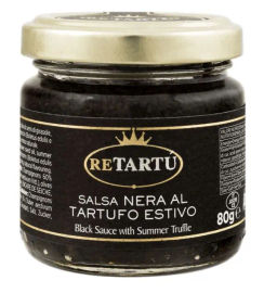 Соус RETARTU грибной трюфельный с чернилами каракатицы Сальса Нера аль Тартуфо 80 г, стекло, ИТАЛИЯ