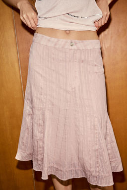 FALDA MIDI GODETS / Rosa empolvado - Zara фото 2
