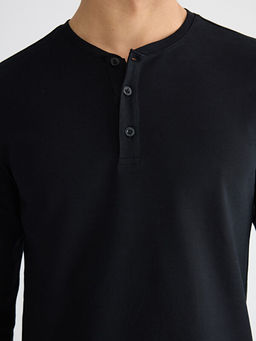 Bisiklet Yaka Uzun Kollu Erkek Pijama ?st