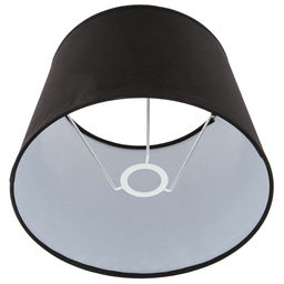 Светильник настольный "Гита" д22см, h33,5см, абажур текстильный д22см, h16,5см, цвет - черный, основание керамическое д15см, h22,7см, глянцевая глазурь, кракле, цвет - серый (Китай)