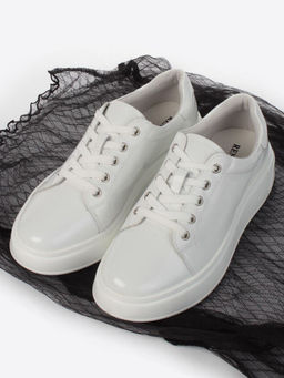 05-PDD215-2 WHITE Кроссовки женские (натуральная кожа)