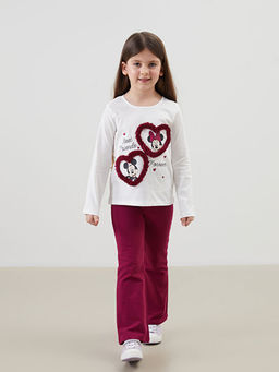 Minnie Mouse Bask?l? K?z ?ocuk Ti??rt ve E?ofman Alt 2li