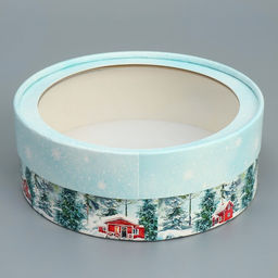 Коробка новогодняя для макарун тубус с окном «Сказочных моментов», 16×16×5 см