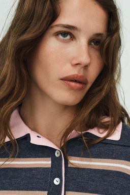 STRIPED COMBINED KNIT POLO SHIRT - Zara фото 15