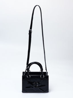 Сумка женская тоут на молнии, 20×8×14 см, чёрная