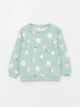 Bisiklet Yaka Uzun Kollu K?z Bebek Sweatshirt