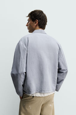 SOBRECAMISA RELAXED FIT ALGOD?N - LINO / Azul - Zara фото 3