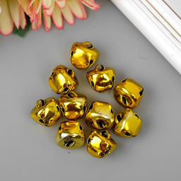 Набор декора для творчества Колокольчики золотые d=1,3 см набор 10 шт