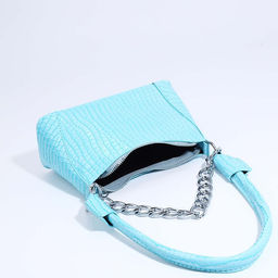 Сумка-багет на молнии, цвет голубой - Simaland фото 5