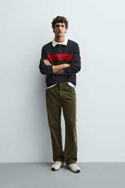 CONTRAST STRIPE POLO SHIRT