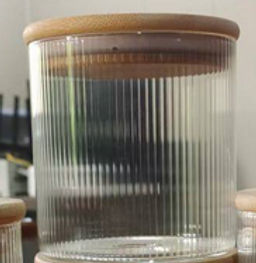 Банка круглая для сыпучих бамбуковая крышка d-65/100 мм Вертикаль 300 мл / 7174 /уп 160/