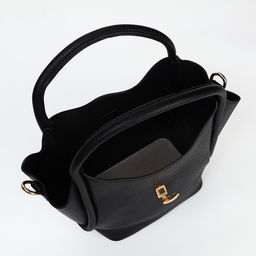 Сумка женская тоут на клапане, с косметичкой, 17×11×22 см, однотонная, чёрная