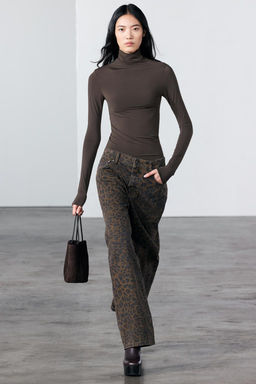 ZW COLLECTION ANIMAL PRINT RELAXED LOW-RISE JEANS