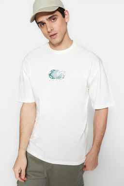 TRENDYOL MAN Siyah Oversize/Genis Kesim Bask?l? %100 Pamuklu T-Shirt TMNSS23TS00261 - Trendyolmilla фото 9