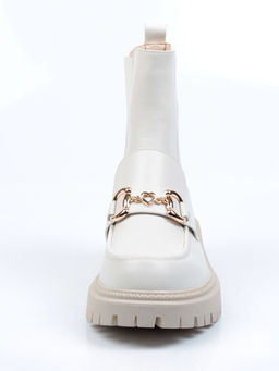 01-5273-2 WHITE Ботинки демисезонные женские (натуральная кожа, байка)