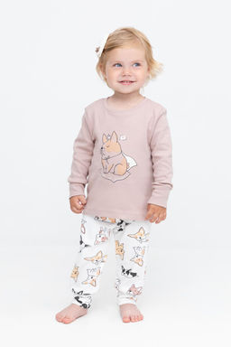 К 1541/24/кофейный,мопсы на сахаре пижама дет