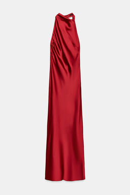 LONG SATIN HALTER DRESS - Zara фото 3