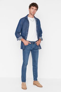 TRENDYOL MAN Siyah Skinny Fit Esnek Kumas Dar Kesim Jeans TMNAW23JE00047 - Trendyolmilla фото 30