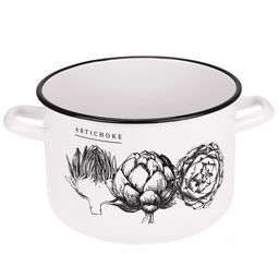 Artichoke Кастрюля эмалированная 4,3л, форма цилиндрическая, металлическая крышка (Россия) - Домашняя мода фото 2