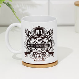 Кружка чайная керамическая «Настоящий мужчина №1», 320 мл