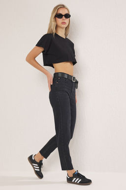 Trendyolmilla Siyah Yuksek Bel Jeans TWOSS25JE00279 фото 6