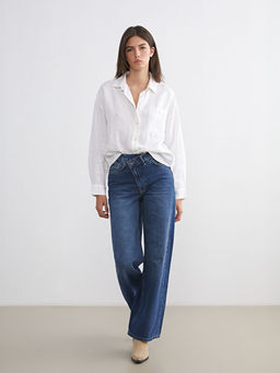 Wideleg Kad?n Jean Pantolon