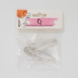 Цена за 2 шт. Булавка для подвесок PO-050, №02, (набор 2 шт.) 50×5 мм, цвет серебра