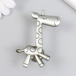 Ручка для шкатулки металл «Жираф», состаренное серебро, 7.7×5.5×2.3 см