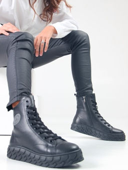 Ботинки 215.icebergbl. black / Шерсть