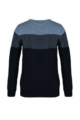 TRENDYOL MAN Bej Slim Fit Dar Kesim Bisiklet Yaka Renk Bloklu Kazak TMNAW21KZ0543 - Trendyolmilla фото 14