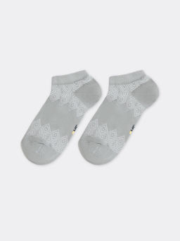 Укороченные женские носки светло-оливкового цвета с ромбиками - Mark formelle фото 3