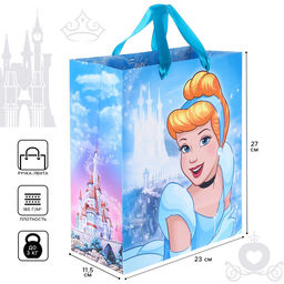 Пакет подарочный «Золушка»,23х27х11.5 см, упаковка, Принцессы