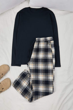 Kahverengi Regular Ekose / Kareli Homewear Pijama Tak?m? TMNAW26PT00061 - Trendyolmilla фото 5